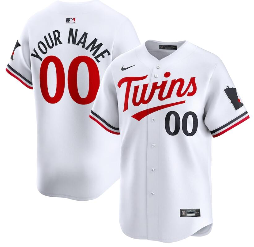 Men Nike Minnesota Twins White Home Limited Custom MLB 2024 Jersey